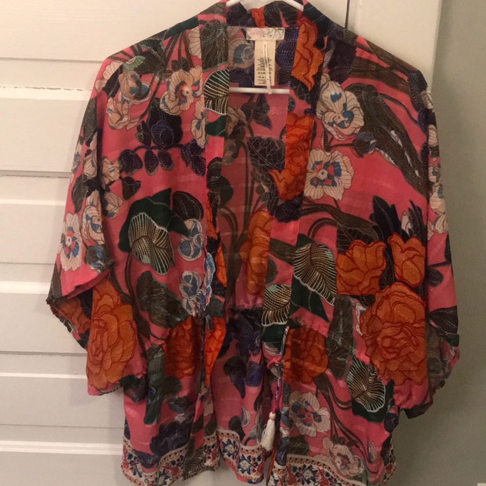 Free People Bright Pink Kimono